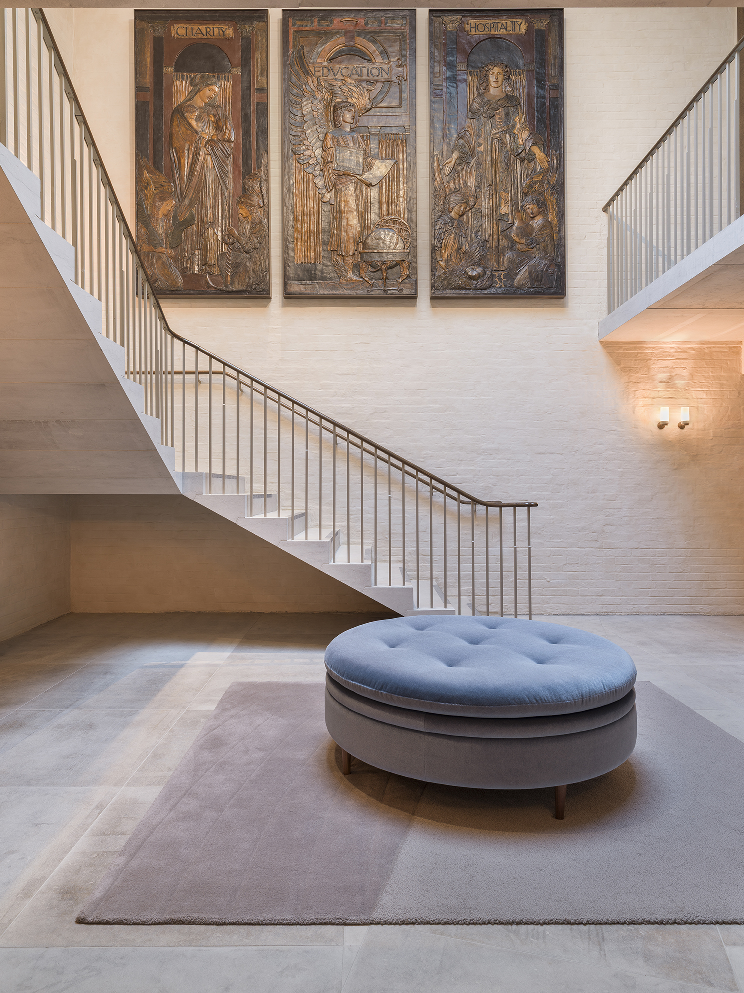 Custom rug tracing the line of the ancient Walbrook River